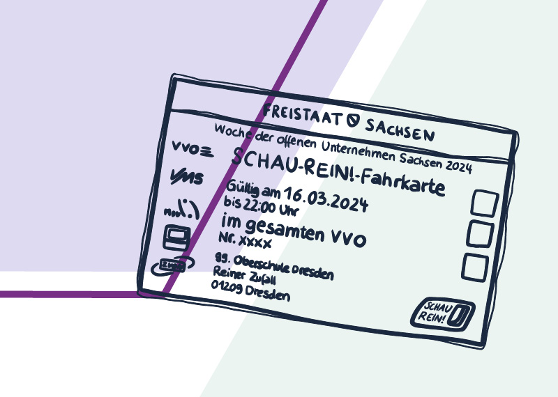 Grafik: Die SCHAU-REIN!-Fahrkarte