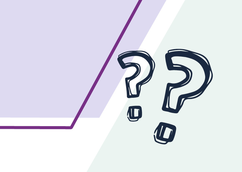 Grafik: Zwei Fragezeichen