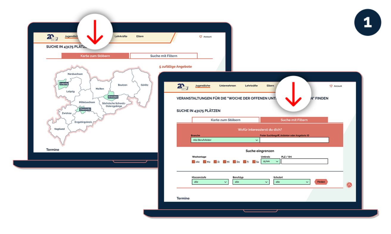 Grafik: Suche nach Veranstaltungen