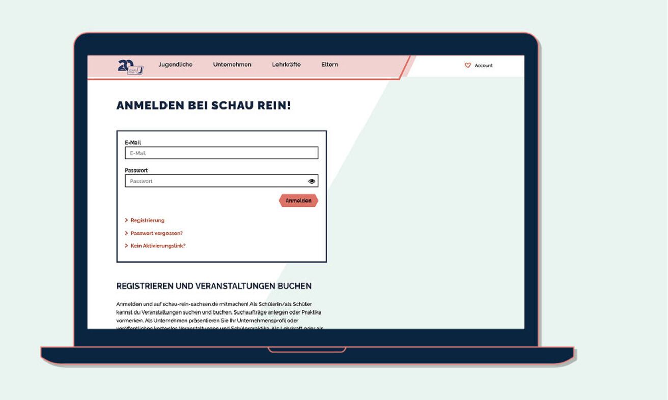 Anmeldemaske für die Woche der offenen Unternehmen