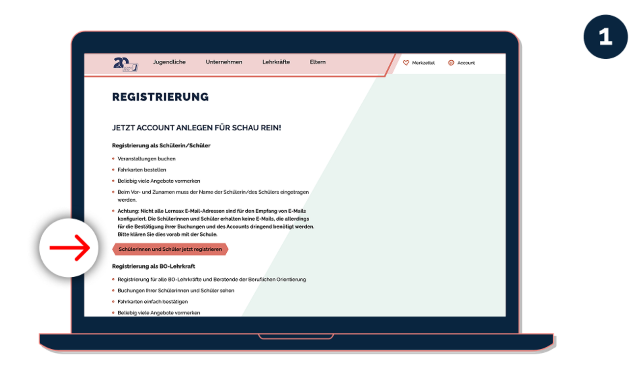 Grafik: Button Registrierung für Jugendliche