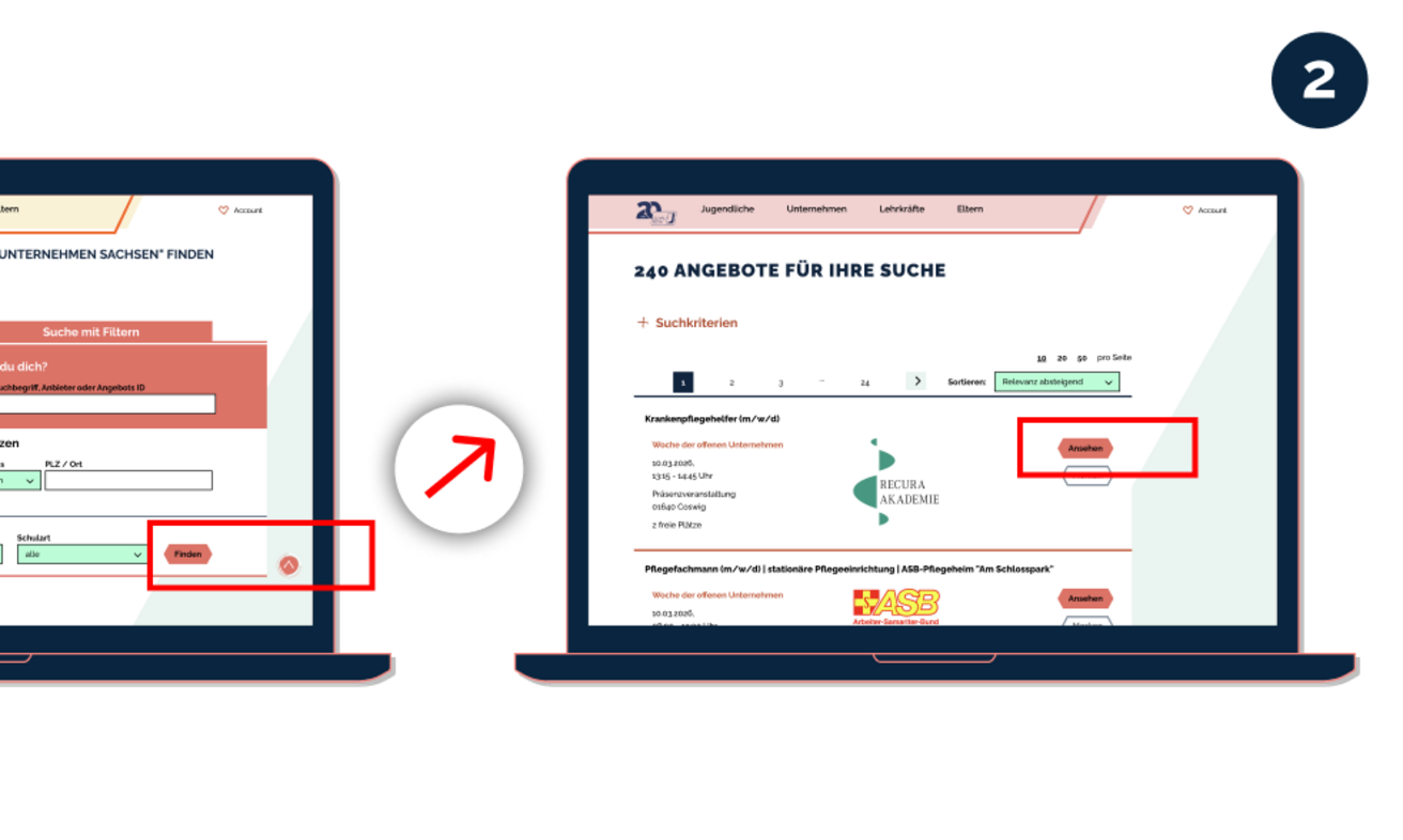 Grafik: Ergebnisliste Veranstaltungen
