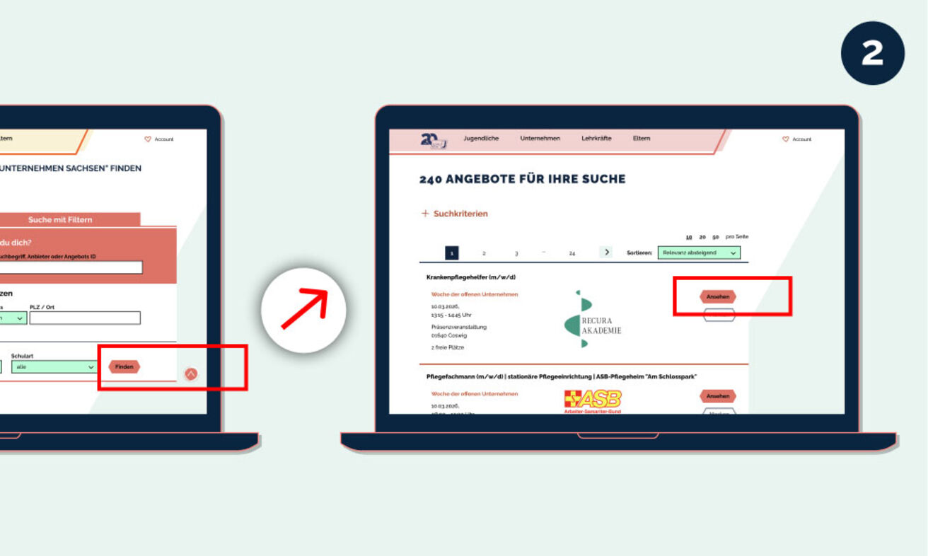 Grafik: Ergebnisliste der Veranstaltungen