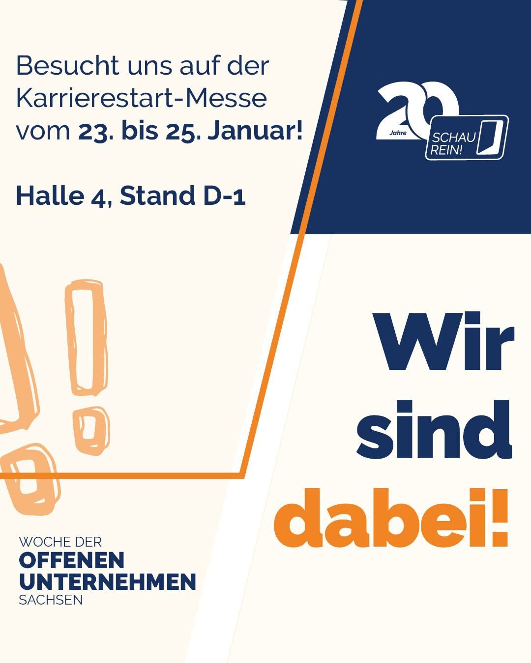Wir sind dabei! Besucht uns auf der @karrierestart vom 23. bis 25. Januar ab 09:00 Uhr. 📍 Halle 4, Stand D-1 Save the...