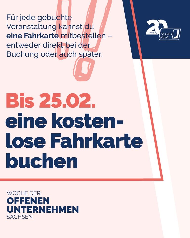 Du willst in der »Woche der offenen Unternehmen Sachsen« eine Veranstaltung besuchen, die nicht direkt in deiner Nähe...