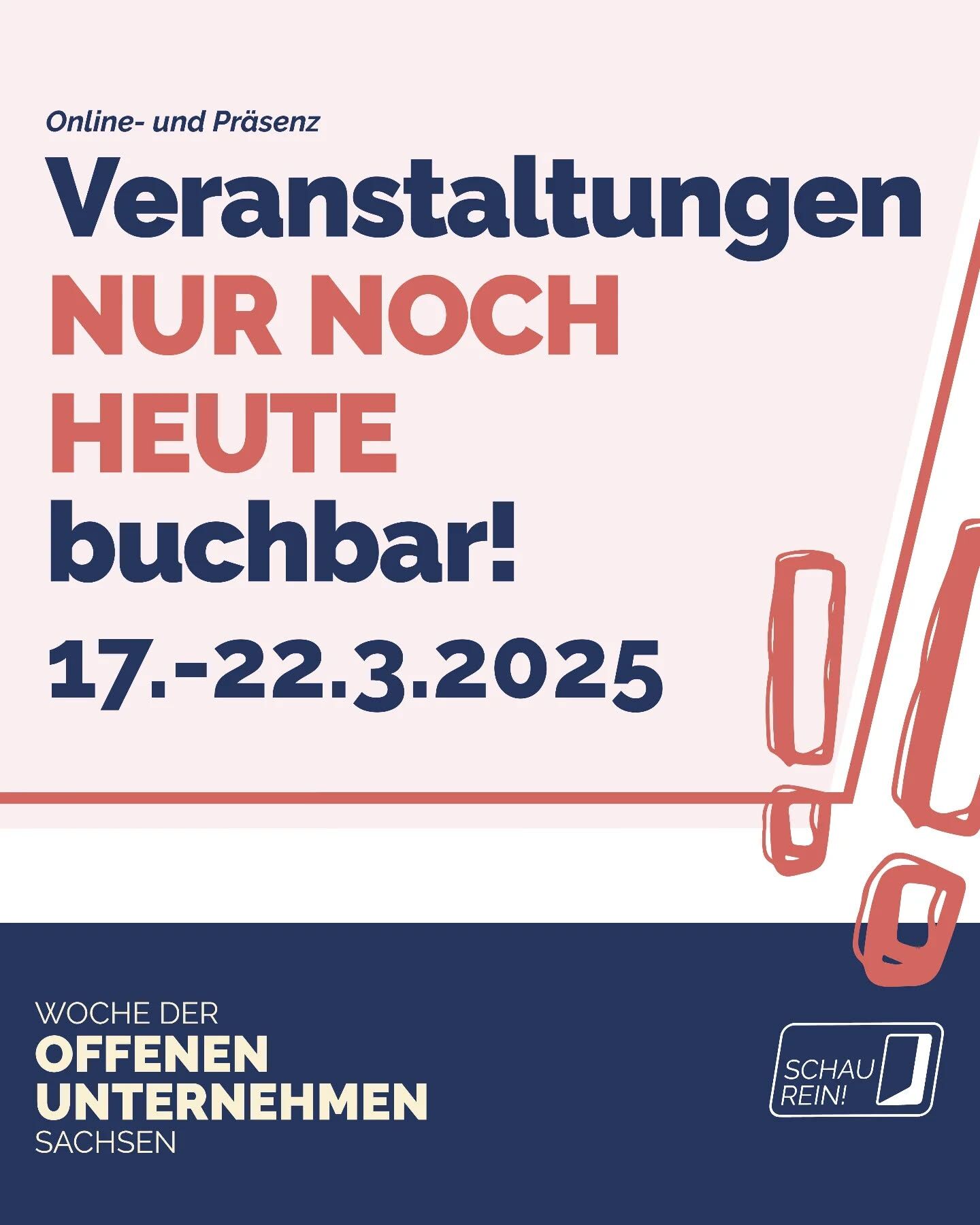 🔔 Letzte Chance! 🔔 Ihr wollt nächste Woche bei der »Woche der offenen Unternehmen Sachsen« dabei sein, aber habt noch...